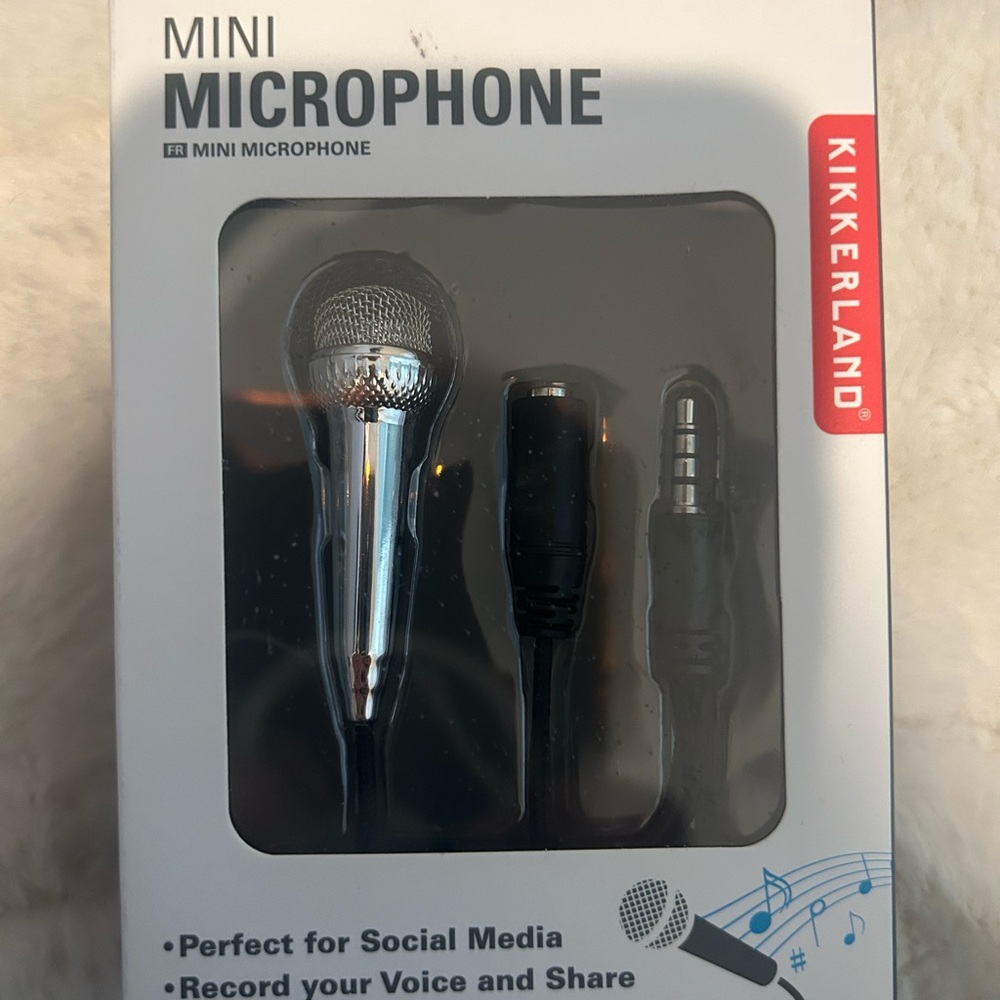 Kikkerland Mini Microphone Kit in Silver and Black | NEW - unopened